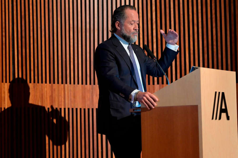 El presidente de Abanca, Juan Carlos Escotet, durante la inauguración de la exposición internacional ‘Al: More than human’, en la sede de Afundación Obra Social de ABANCA, a 5 de septiembre de 2022, en A Coruña, Galicia (España)