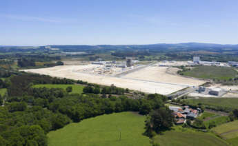 Vista aérea del polígono de Teixeiro (Curtis)