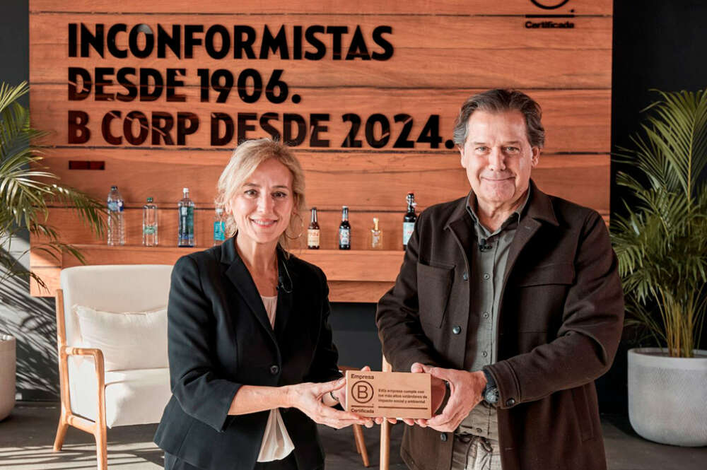 Belén Viloria, directora ejecutiva de B Lab Spain, e Ignacio Rivera, presidente ejecutivo de Corporación Hijos de Rivera