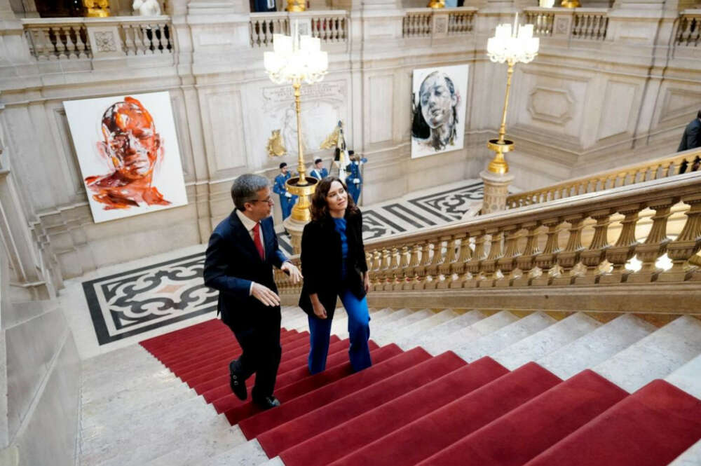 La presidenta de la Comunidad de Madrid, Isabel Díaz Ayuso, viajó a Lisboa en 2023 para firmar un Memorando de Entendimiento con el alcalde de la capital lusa, Carlos Moedas / Comunidad de Madrid