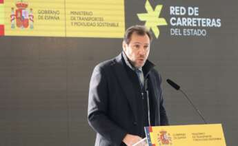 El ministro de Transportes y Movilidad Sostenible, Óscar Puente, interviene durante la inauguración del último tramo de la A-33 entre Yecla (Murcia) y Caudete (Albacete), a 11 de enero de 2024, en Yecla, Región de Murcia (España) / Edu Botella