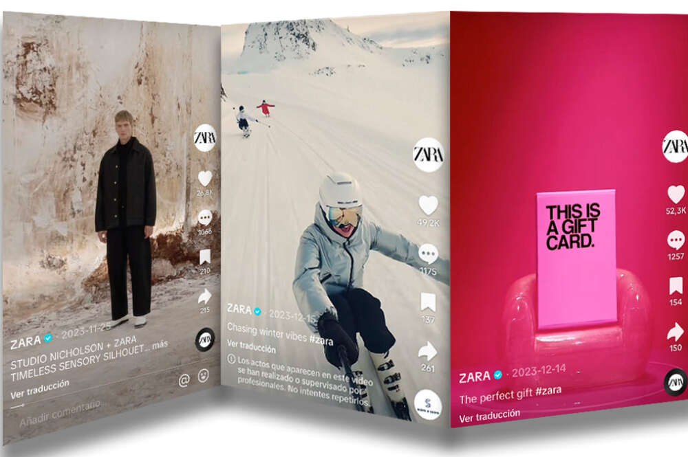 Capturas de publicaciones de Zara en TikTok