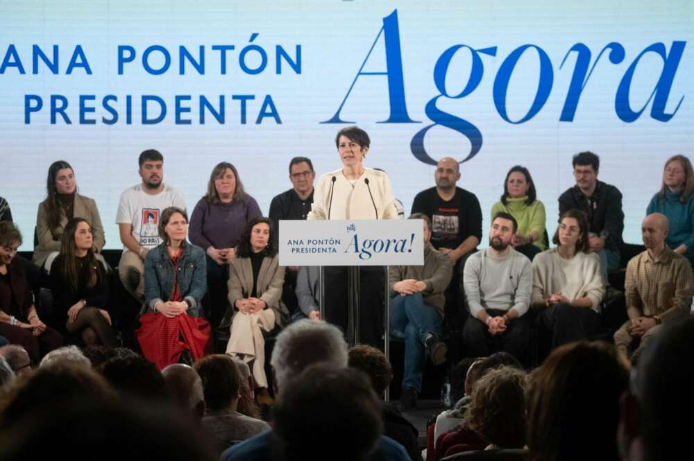 Ana Pontón durante un mitin de esta campaña / BNG