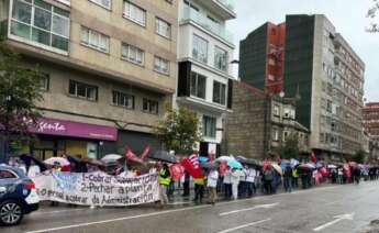 Imagen de archivo de una protesta de trabajadores de Faurecia / CIG