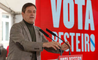 El candidato del PSdG a la Xunta, José Ramón Gómez Besteiro durante un mitín en Ferrol este domingo
