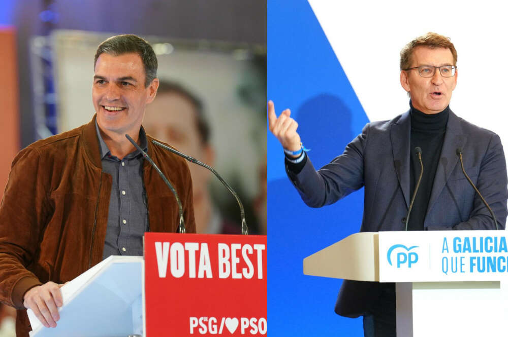 Pedro Sánchez y Alberto Núñez Feijóo protagonizaron varios actos en Galicia en el cierre de campaña