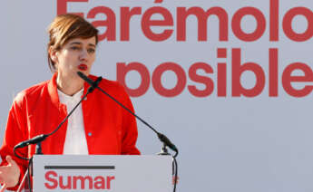 La candidata de Sumar a la presidencia de la Xunta de Galicia Marta Lois durante su intervención en un acto del partido celebrado en Ferrol el pasado 3 de febrero