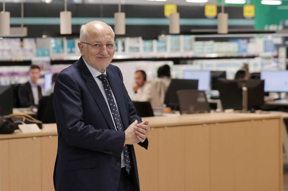 El presidente de Mercadona, Juan Roig, durante el acto de presentación de resultados de la empresa en el centro de coinnovación en Paterna (Valencia). EFE/Manuel Bruque