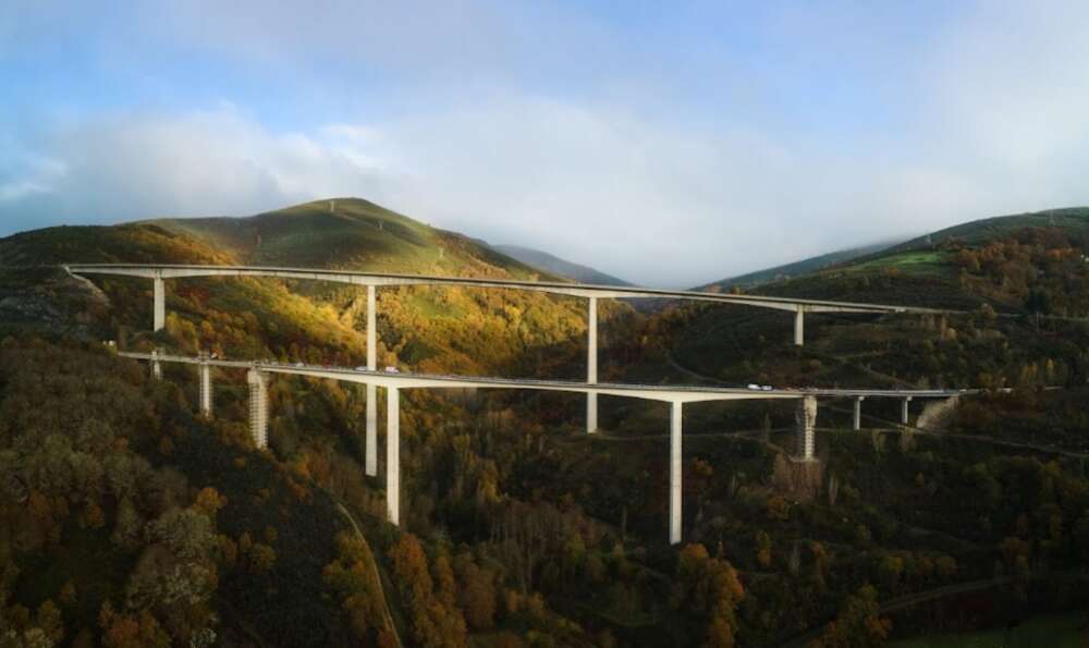 Viaductos de Ruitelán y Samprón en la A-6, en la provincia de Lugo