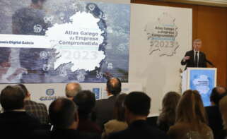 Alfonso Rueda durante su intervención en la presentación del Atlas Gallego de la Empresa Comprometida / Xurxo Lobato