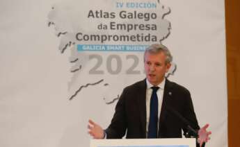 Alfonso Rueda durante su intervención en la presentación del Atlas Gallego de la Empresa Comprometida / Xurxo Lobato