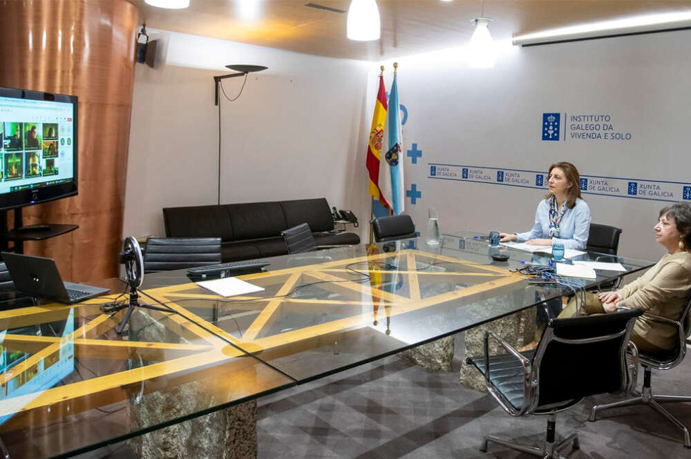 A vicepresidenta segunda e conselleira de Medio Ambiente, Territorio e Vivenda en funcións, Ángeles Vázquez, participa por videoconferencia, no Consello Consultivo de Asuntos Medioambientais