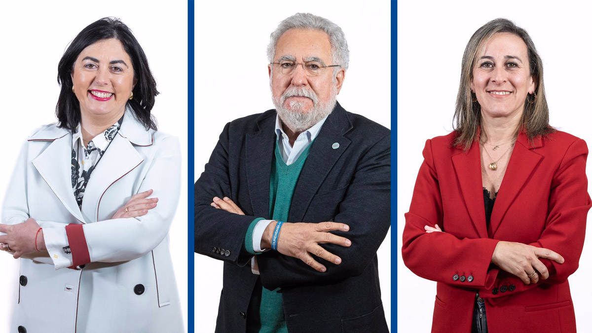 Elena Candia, Miguel Santalices y Ethel Vázquez, diputados del PPdeG propuestos para la Mesa del Parlamento