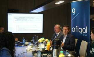 Manuel Galdo y Manuel Alonso, presidente y director de Afigal, durante la presentación del plan estratégico de la entidad / Afigal