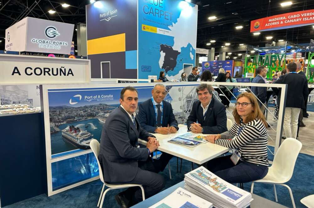 Martín Fernández Prado, presidente de la Autoridad Portuaria de A Coruña, durante su participación en la feria Seatrade Global de Miami,