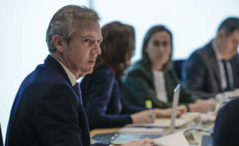 El presidente de la Xunta, Alfonso Rueda, durante una reunión del Consello en Santiago de Compostela. EFE/Lavandeira jr