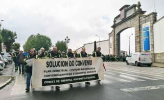 Los trabajadores de Navantia se manifiestan por las calles de Ferrol para criticar la actitud del Ministerio de Hacienda / Europa Press
