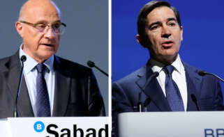 Los presidentes de Sabadell y BBVA, Josep Oliu y Carlos Torres Vila