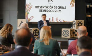 Ignacio Rivera durante la presentación de resultados del grupo en A Coruña / Hijos de Rivera