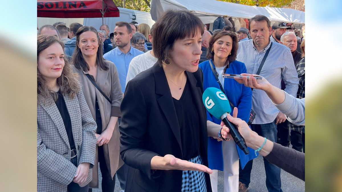 Ana Pontón habla con los medios en Monterroso