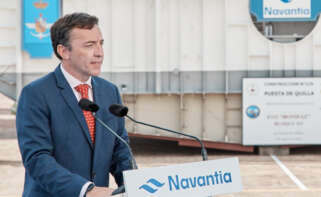 El presidente de Navantia, Ricardo Domínguez, durante un acto en los astilleros de Ferrol / Navantia