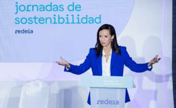 La presidenta de Redeia, Beatriz Corredor, durante las Jornadas de Sostenibilidad 2024 de Redeia, en el Auditorio Fundación Giner de los Ríos de Madrid / Carlos Luján / Europa Press