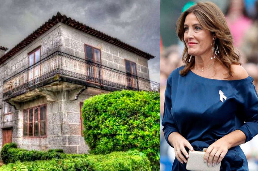 Montaje de Eva Cárdenas y su casa en Moaña