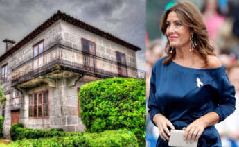 Montaje de Eva Cárdenas y su casa en Moaña
