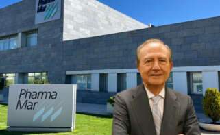 José María Fernández de Sousa, presidente de PharmaMar, frente a la sede del grupo en Madrid