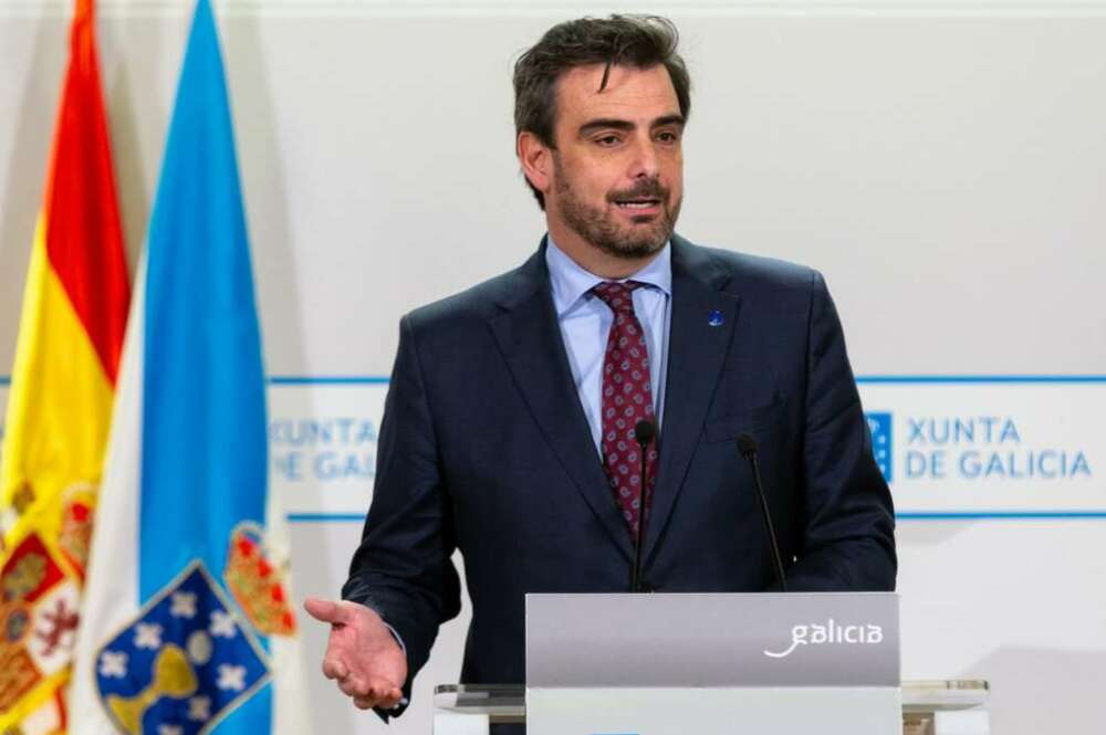 El conselleiro de Presidencia, Xustiza y Deporte, Diego Calvo, en la rueda de prensa del Consello de la Xunta / Xunta