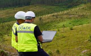 Operarios de la mina de Doade, en Ourense, considerada como estratégica por Bruselas.