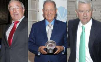 De izquierda a derecha, Jacinto Rey, Olegario Vázquez Raña y José Collazo