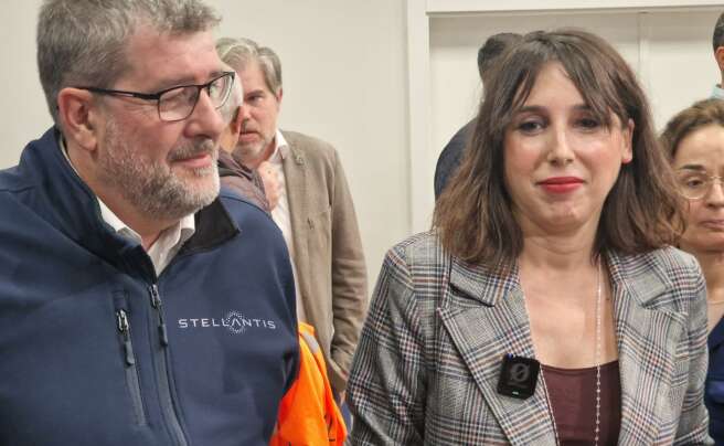 Mosquera y Lorenzana este miércoles en Stellantis Vigo. - PEDRO DAVILA-EUROPA PRESS