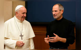 Ilustración con el Papa Francisco y Steve Jobs