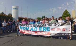 Protesta de los trabajadores de Einsa Print en As Pontes / CIG