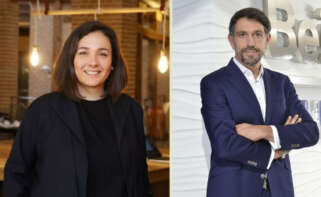 Adriana Domínguez, presidenta de Adolfo Domínguez, y Álvaro Alonso, s director general para el Este de Europa de Beiersdorf