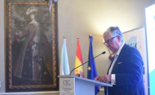 Juan Manuel Veites durante su intervención en el acto de clausura de la asamblea xeral de la Confederación de Empresarios de Galicia / CEG