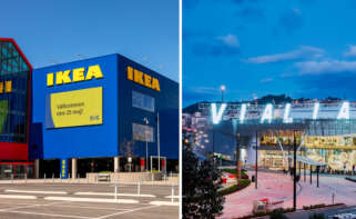 montaje fotográfico con una imagen a la izquierda de una tienda de ikea y a la derecha del exterior del centro comercial Vialia Vigo