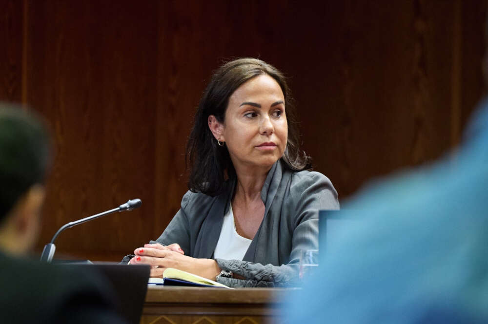 La expresidenta de Adif y exsecretaria de Estado de Transportes, Movilidad y Agenda Urbana, Isabel Pardo de Vera Posada, durante su comparecencia ante la Comisión de Investigación sobre el ‘caso Koldo’, en el Senado / Europa Press