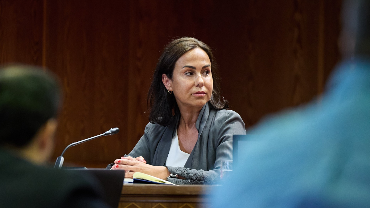 La expresidenta de Adif y exsecretaria de Estado de Transportes, Movilidad y Agenda Urbana, Isabel Pardo de Vera Posada, durante su comparecencia ante la Comisión de Investigación sobre el ‘caso Koldo’, en el Senado / Europa Press