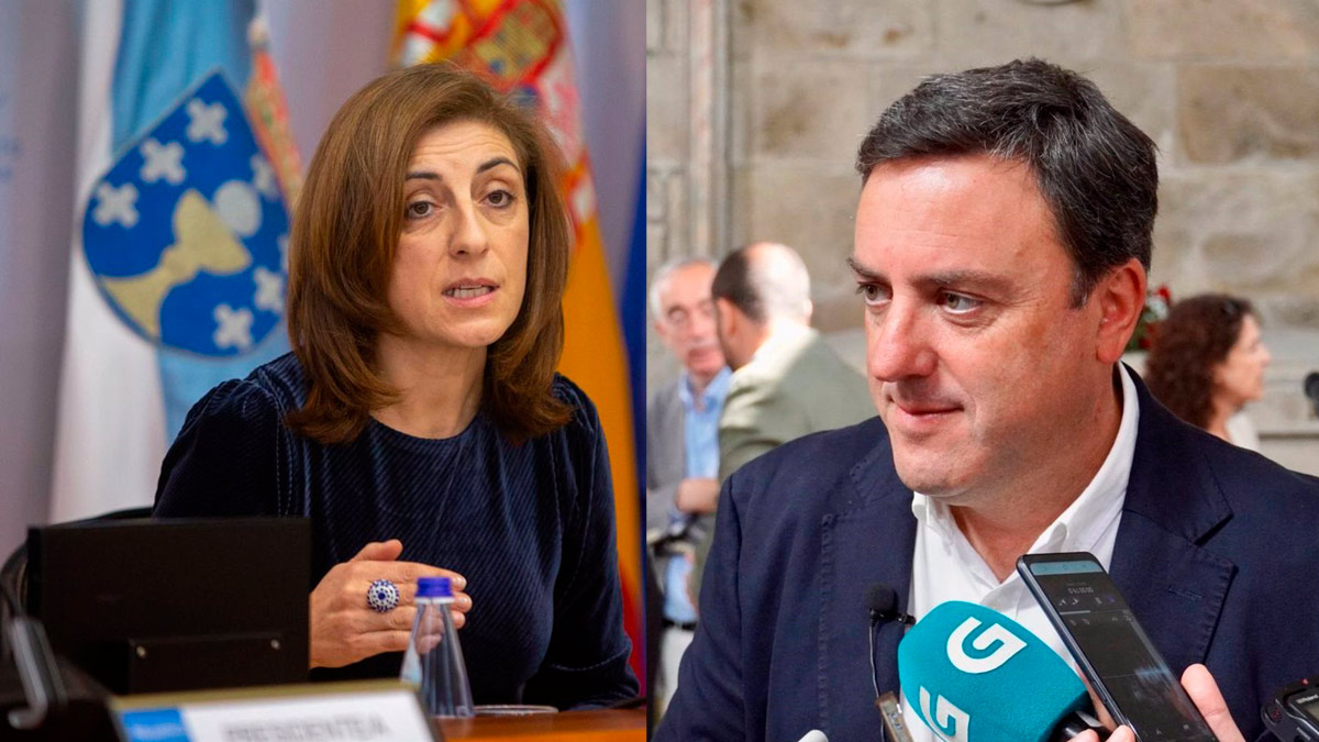 ngeles Vzquez y Valentn Gonzlez Formoso, en la presentacin del Atlas Urbano de la Sostenibilidad en Galicia