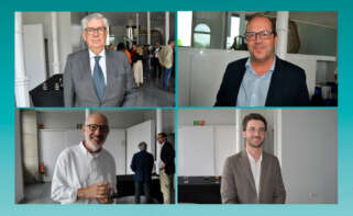 Juan Manuel Vieites, presidente de la CEG, junto a Javier Domínguez Lino, presidente de Sogama, Antonio Álvarez, director de sostenibilidad de Profand y Manuel Rodríguez, director de la Fundación RIA / Pablo Ares Heres