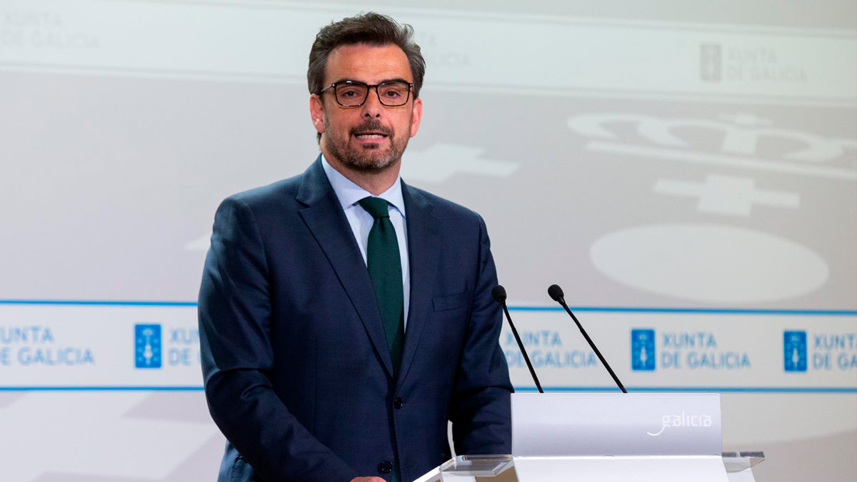 El conselleiro de Presidencia, Xustiza e Deportes, Diego Calvo, en rueda de prensa tras el Consello de la Xunta