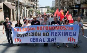 Protesta de la CIG en Lugo por los 'falsos autónomos' de Servicarne / CIG