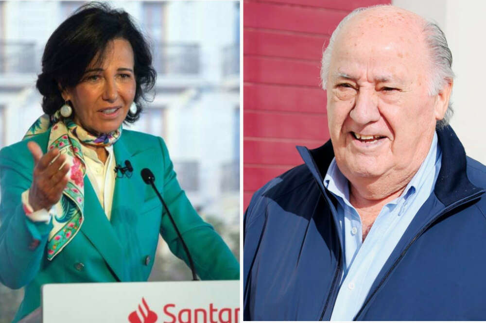 Ana Botín, presidenta de Banco Santander, junto a Amancio Ortega, fundador de Inditex