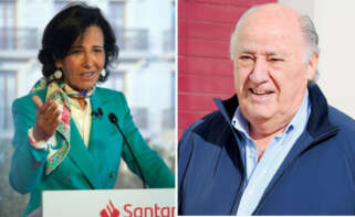 Ana Botín, presidenta de Banco Santander, junto a Amancio Ortega, fundador de Inditex