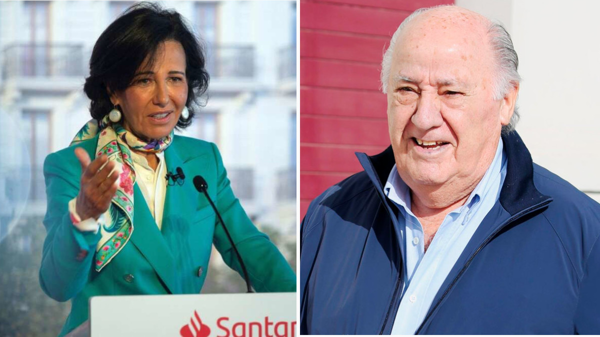 Ana Botín, presidenta de Banco Santander, junto a Amancio Ortega, fundador de Inditex