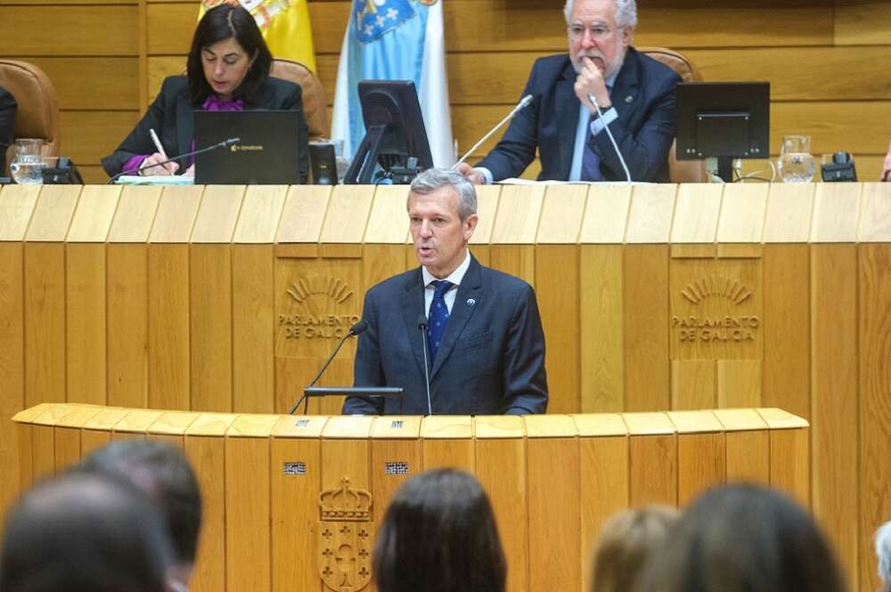 Foto de archivo de una comparecencia de Alfonso Rueda, presidente de la Xunta de Galicia, en el Parlamento