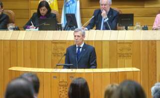 Foto de archivo de una comparecencia de Alfonso Rueda, presidente de la Xunta de Galicia, en el Parlamento