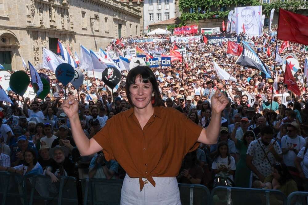 Manifestación en Santiago de Compostela convocada por el BNG con motivo del Día da Patria Galega